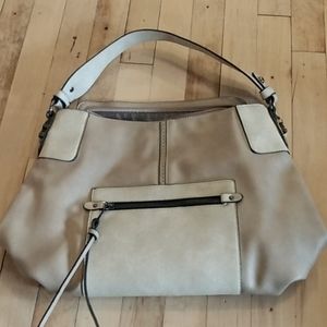 Realer two tone tan Hobo Purse